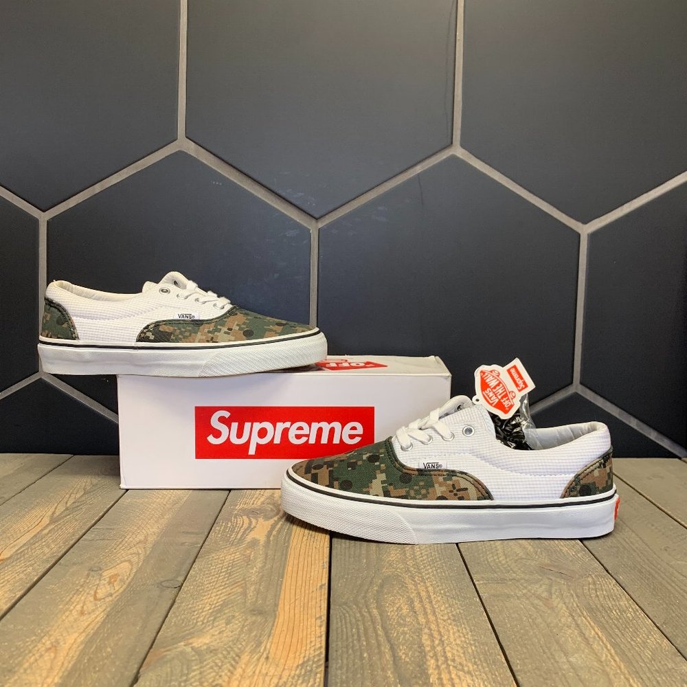 <Used W/ Damaged Box! Mens Vans Era Pro Supreme x Comme de Garcons Camo Size 6
